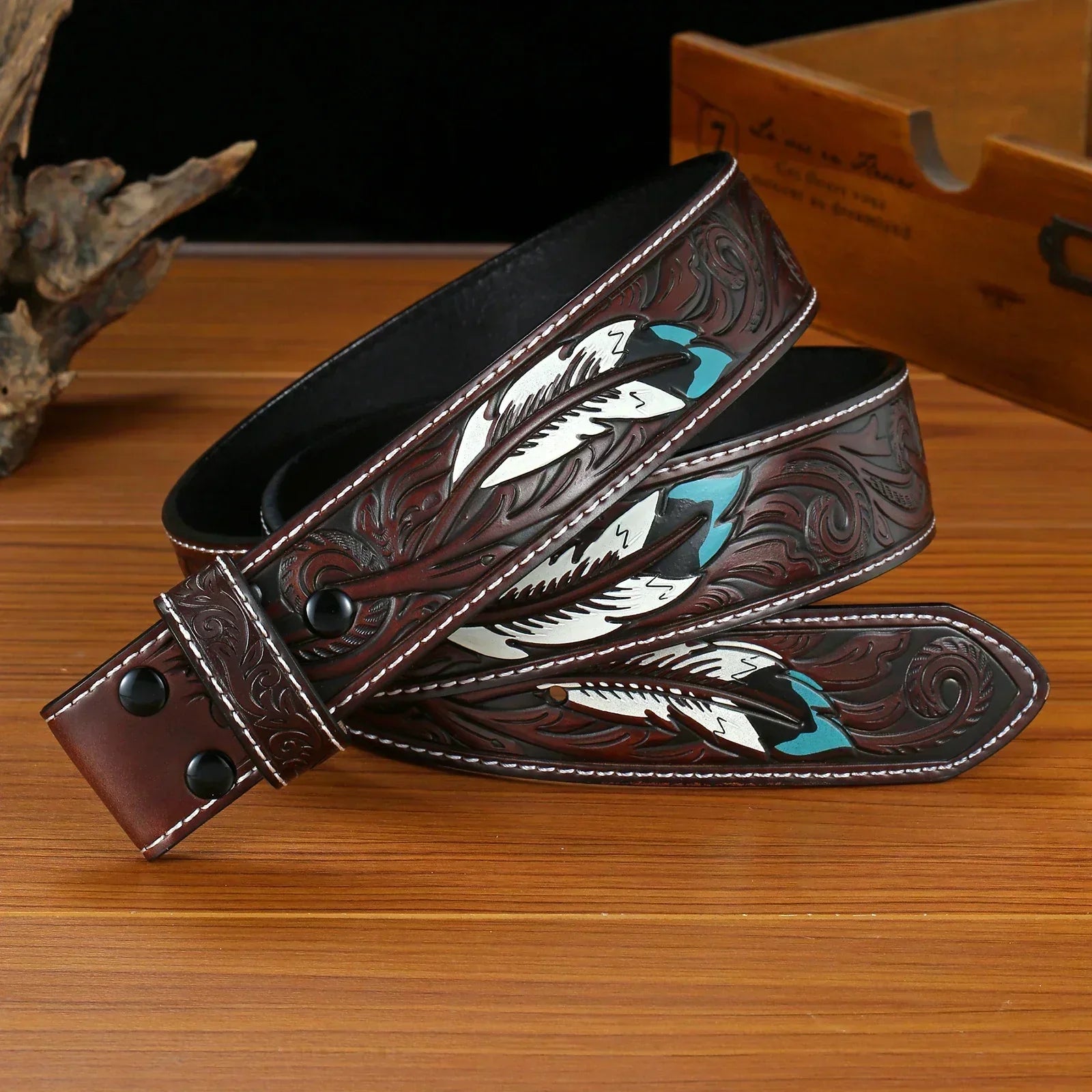 Cinto de Couro Western sem Fivela (3 opções) -