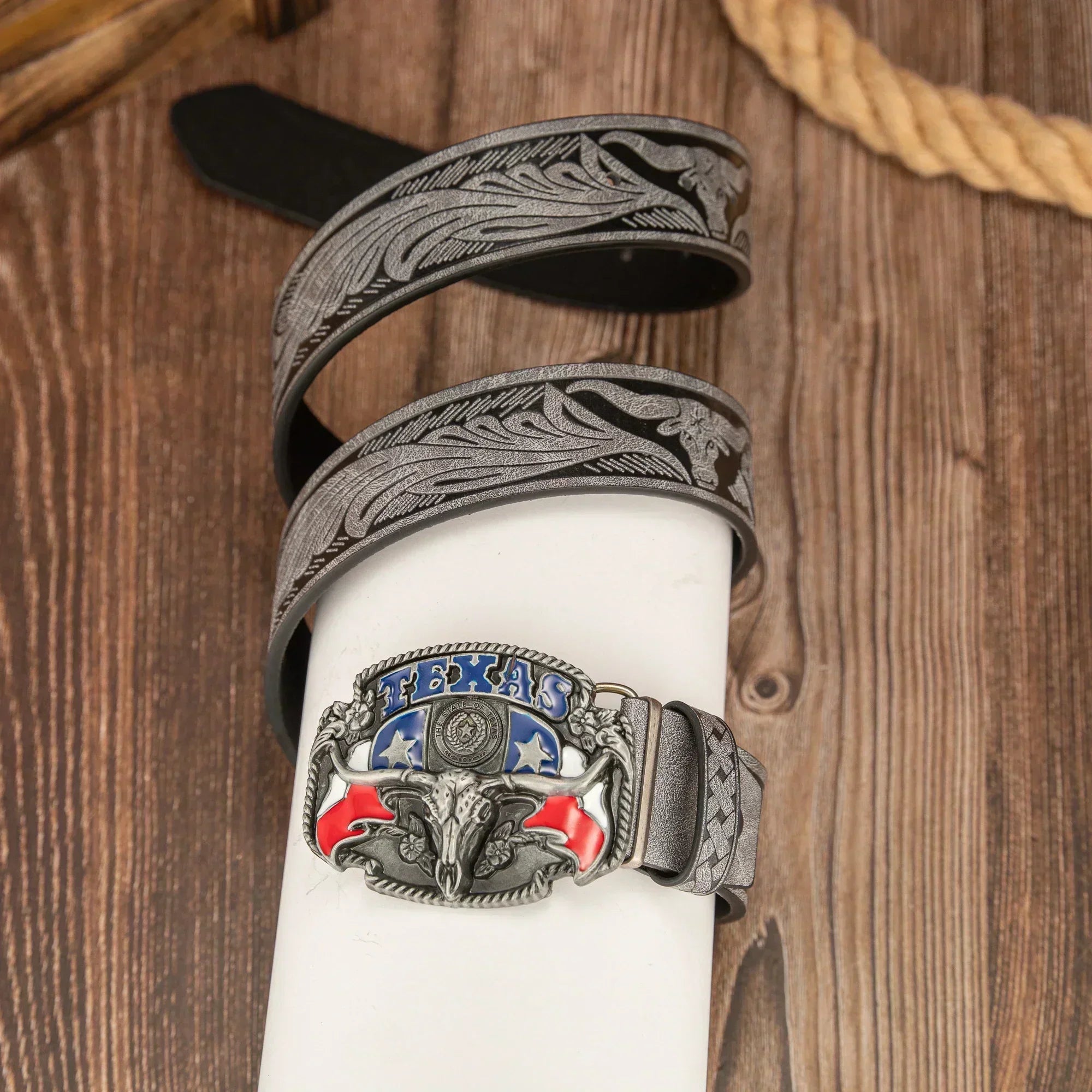 Cinto Touro Texano em Couro Premium