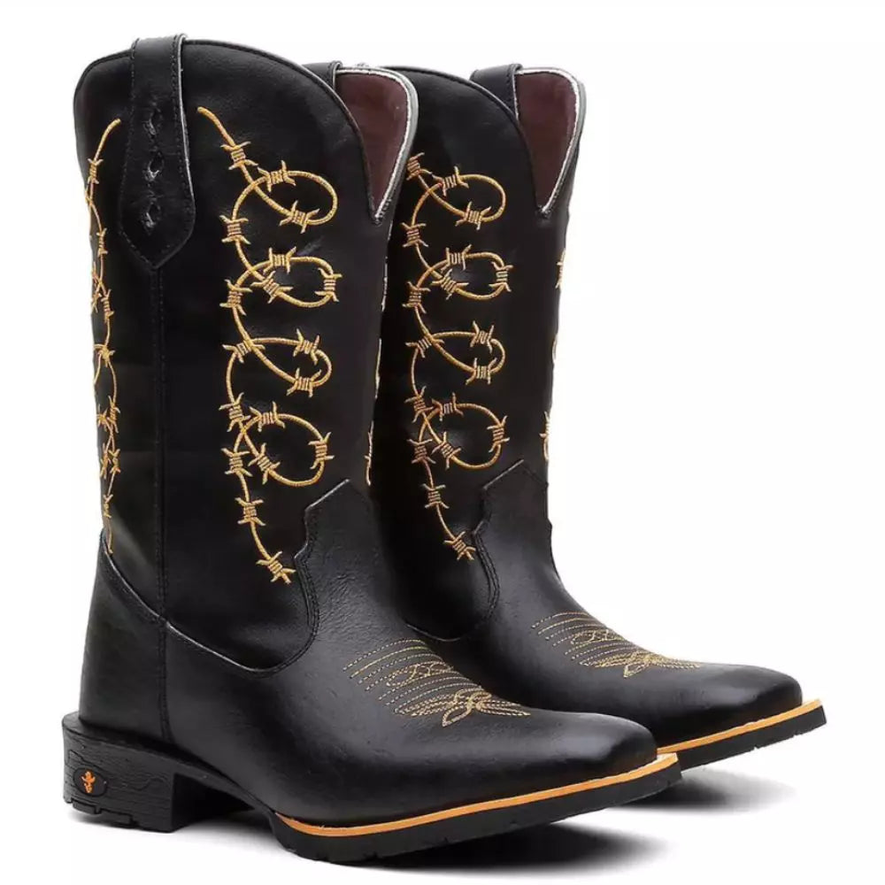 Bota Texana Masculina "Arame Dourado" - Esporatto